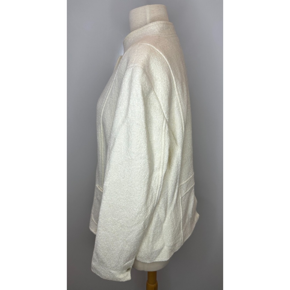 Talbots Boiled Wool Stand Collar JacketIvory Cream Button Pockets Plus Size 16 - Picture 6 of 9